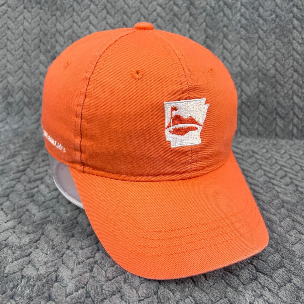 Arkansas Golf State Outline Mens Orange Outdoor Cap Baseball Hat Adjustable OSFM